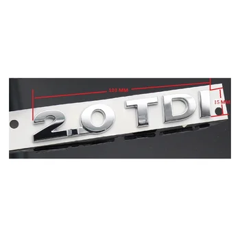 Plastični Avto Zadaj Nazaj Logo 2.0 TDI Značko Emblem Nalepke tovarniška ploščica