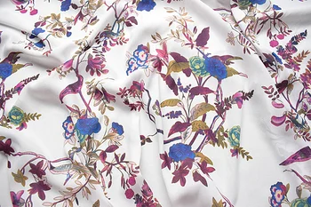 2018 visoke kakovosti cvetlični vzorec natisniti moda šifon tkanina mehka, udobna oblačila tkiva za ženske poletje obleko,krilo