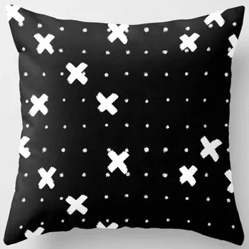 Vroče prodaje lepoto črna bela siva vzglavnik dvojno straneh vzorec kvadratnih blazino primerih doma ustvarjalni barve blazino kritje 45*45 cm