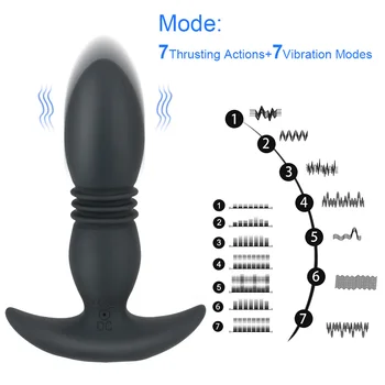 OLO Vibrator Butt Plug Vibrator Teleskopsko z vibriranjem Sex Igrača za Moške Erotične Prostate Massager Brezžični Daljinski upravljalnik Analni Vibrator
