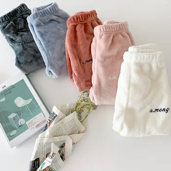 2019 pozimi nove dekliške tople hlače domov hlače, udobno hlače priložnostno dekleta pozimi