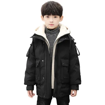 2020 nove otroške zimske navzdol oblazinjeni suknjič river korejski hooded mid-dolžino zadrgo majica fant oblazinjena