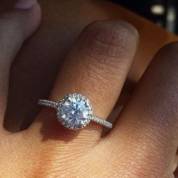 Vroče prodati 14K White Diamond Ring za Ženske Bizuteria GemStone Diamante Nakit Posla Topaz Obroči fine 14K diamant obroči anel