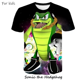 3D Fantje Sonic Hedgehog Tiskanja Dekleta Smešne majice Kostum Otrok Poletje Risanka Oblačila Otroci Oblačila Baby Tshirts ulica