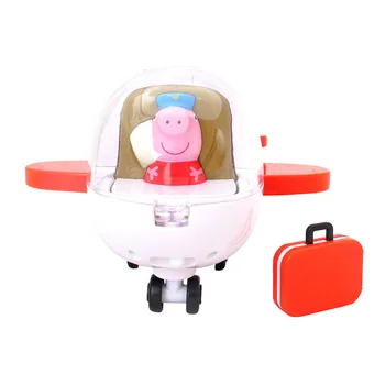 Resnično Peppa Pig Počitnice Letalo Otrok, Zgodnje Izobraževanje Razsvetljenje Peppa Letalo Model Zvoka in Svetlobe Lahko Drsne Otrok Darilo