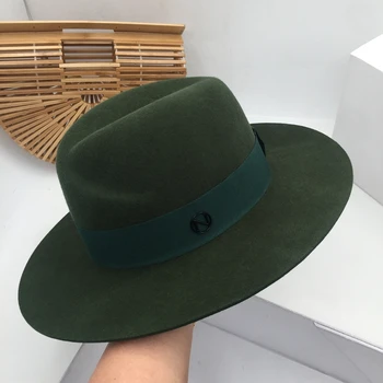 Panama Temperament vrsto in vojske zelena volne klobuk Gospod moška in ženska moda in ženske v Evropi in Ameriki van počutil klobuk