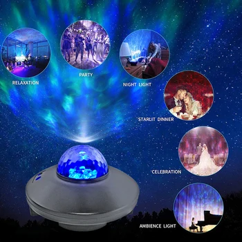 1pc LED Bluetooth Zvezdnato Nebo Ocean Val Noč Lahka Glasba Projektor Doma Sijaj Stranka Lučka Dobave