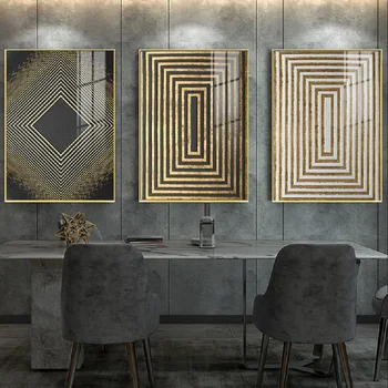 Sodoben Nordijski Luxury Gold Povzetek Teksturo Platno, Tisk Wall Art Plakati Dekorativne Slike za Dnevni Sobi Doma Stenski Dekor