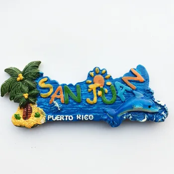Puerto Rico ZDA Hladilnik Magnet Turistični Spominek San Juan 3d Smolo Hladilniki Prilepite Obrti Doma Dekor Darilo Magnetne Nalepke