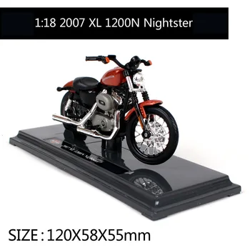 Maisto 1:18 Harley Davidson 2007XL 1200N Nightster motorno kolo, kovinski model, Igrače Za Otroke, Darilo za Rojstni dan Igrače Zbiranje