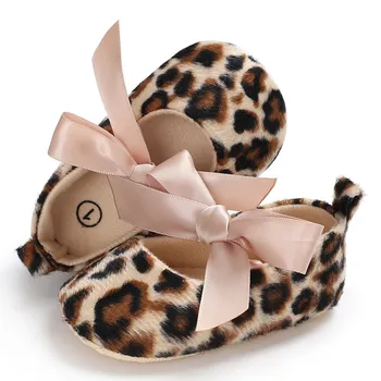 Leopard Baby Dekle, Princesa Mary Janeš Čevlji Balet Obleko Prewalker Toddlers Dojenčka Novorojenčka Jaslice Superge Bowknot 0-18 Mesec