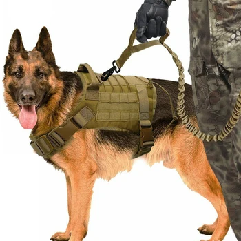 Taktično Pes Telovnik Dihanje Vojaška Oblačila za Pse, Pas, Nastavljiva Velikost Usposabljanje Lov Molle Pes Telovnik Pas z Vrvici