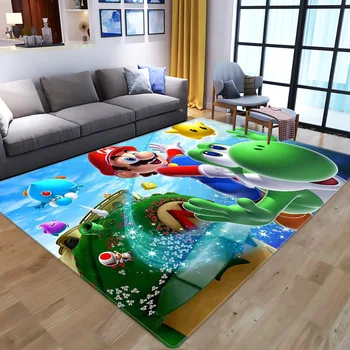 Risanka Anime Super Mario 3D Tiskanje Preproge za dnevno Sobo, Spalnico, Veliko Območje Preprogo Otroci Igrajo predpražnike Otrok Igra Big Odeje