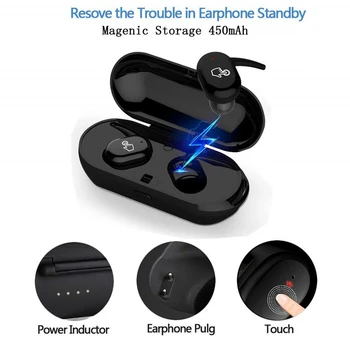 TWS4 Brezžične Bluetooth Slušalke 3D HD Brezžične Stereo Slušalke Nepremočljiva Šport Teče Slušalke Z Mikrofonom Za Huawei Xiaomi