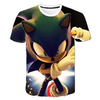 Nov Prihod Sonic majica Za Fante Tshirts Dekle, T-majice Poletje Kratek Lep Sonic Hedgehog Otroci Oblačila Teen Vrhovi