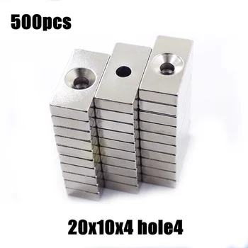 500 kosov magnetom iz redkih zemelj premer (specifikacija: 20 10 4 hole4) kvadratek stalno neodymium magnetom z luknjo