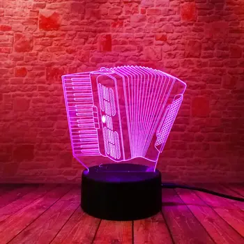 3D Iluzije Nočna lučka LED Svetlobna Pisane Dotik Flash Pravljice Svetloba Namizne Svetilke Harmonika Glasba Model Igrače