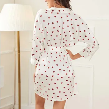 ženske 3 kos dot tiskanja spanja obrabe določa Seksi Ženske Pižame Saten Sleepwear Domov Nositi bele čipke Spanja Salon Pižame#4