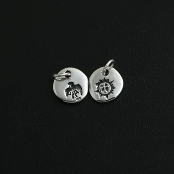 S925 sterling srebrni pribor retro Tajski srebro diy orel pribor pero orel logotip obesek
