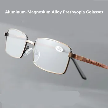 Branje Očala Moški Ženske Rimless Aluminija-magnezij Okvir Dioptrije Presbyopic Očala +1.0+1.5+2.0+2.5+3.0 Gafas de lectura