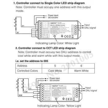 MiBOXER DL5 DALI 5 V 1 LED Trak Krmilnik DC 12~24V Skupno anodo Povezavo združljiv daljinski upravljalnik/Bus DALI Moč Supplly