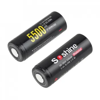 2pcs/veliko 3,7 V 5500mAh 26650 Baterije Li-ion, Litij-26650 Baterije za ponovno Polnjenje z Zaščiteno PCB za LED Svetilka Žaromet