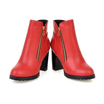 MORAZORA Platforma čevlji ženske škornji 2020 vroče prodaje gleženj škornji v jeseni zadrgo trdna velikosti 34-45 stranka čevlji modni čevlji