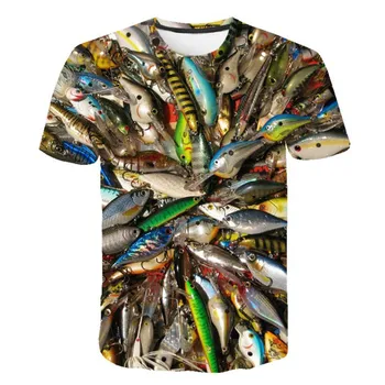 Otroci ribe 3 d t-shirt fantje dekleta smešno ščuka tiskanje digitalnih tees otroci hip hop tees baby fish smešno harajuku t-shirt