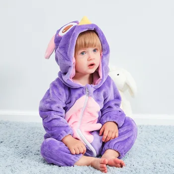 Nov Baby Dekle Oblačila Baby igralne obleke Risanka Onesie Raca Otrok Jumpsuit Flanela Anime Šiv Otroške Pižame Novo rojen Sleepwear