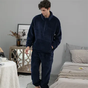 Jeseni, Pozimi Novo Zgostitev Pižamo Za Pare Plus Žamet Doma moška Oblačila Priložnostne Svoboden Homewear Ženski Sleepwear 2 Delni Set
