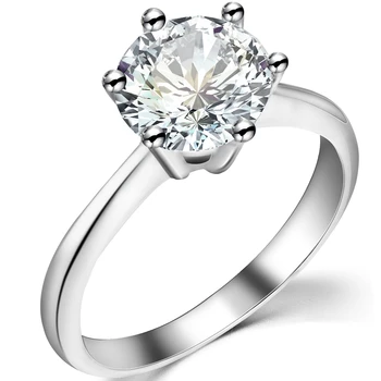 Iz Nerjavečega Jekla 2.0 Karat Kubičnih Cirkon Simulirani Diamantno Poroko Predlog Posla Solitaire Ring