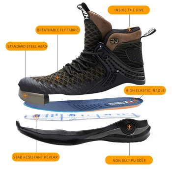 Nova Velika velikost 37-50 varnostne škornje svetlobe udobno, jekla toe skp, anti-piercing industrijske zunanja dela čevlji, noge zaščita