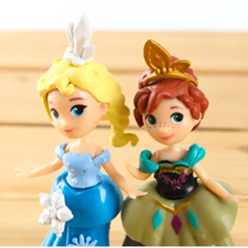 Disney Zamrznjene 5Pcs/Veliko Risani Film Princesa Anna Elsa Kristoff Sven Olaf PVC Akcijska Figura, Igrače za Otroke Lutke Igrače Božično Darilo