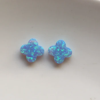 20pcs /lot 10 mm Sintetičnih 4 Detelja Opal kamen Lucky Clover cut Opal kamen za DIY Nakit