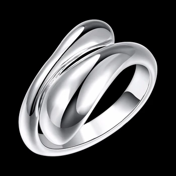 Kaplja vode 925 sterling silver obroči za ženske bijoux, srčkan odpiranje nastavljiv prstan anillos de plata 925 anel feminino nakit