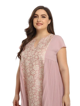 2021 Abaya Dolgo V Pomlad Ženska Ruched Ženske Obleke Velik Plus Velikost Moda Elegantno Šivanje Ramadana Obleko Maxi