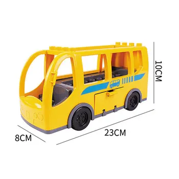 DIY Avtobus Model Vozila Nastaviti Avto Opeke Velikih delcev, gradnikov prevoz opremo Otroci Igrače Združljiv z Duplo Darilo