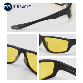 BLUEMOKY Polarizirana Sončna Očala Vožnje Očala UV-400 Zaščita HD Rumene Leče Nočno Vizijo Očala za Sonce, Za Moške, Ženske
