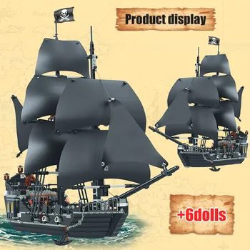 875PCS Pirati s Karibov gradniki Igrače Model Združljiv Za Black Pearl Ladje Opeke Igrače Otrok Fantje