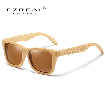 EZREAL blagovno Znamko Design Ročno izdelanih Naravnih Lesenih Bambusa sončna Očala Luksuzni Polarizirana sončna Očala Lesene Oculos de sol masculino