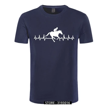 To je V Moji srčni Utrip Konj Jahalen T Shirt Jockey T-Shirt Konj Racinger Srce Vrh Poletje Casual Moški Majica s kratkimi rokavi Dobra Kvaliteta
