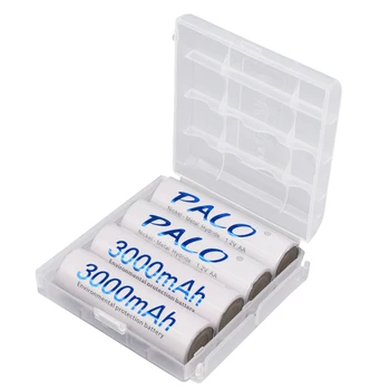 PALO 4pcs nimh akumulatorska baterija AAA+4pcs aa baterija za ponovno polnjenje+1,2 V AA AAA polnilne baterije, polnilnik LCD smart polnilec