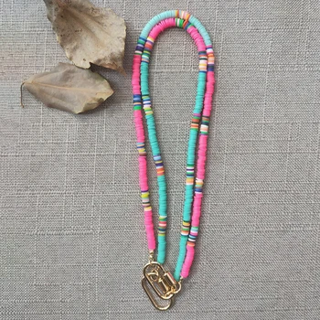 Bohemian moda silikona ogrlico openable zlato barvo spirala sponke, ročno izdelan obesek plaži potovanja nakit trend carabiner zaduši