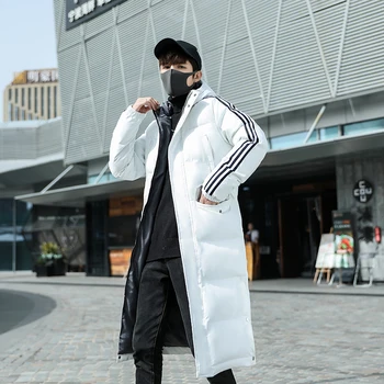 Dol bombaž, oblazinjeni suknjič moške X - dolg odsek korejskem slogu svoboden zimski plašč oblazinjeni suknjič 2020 novo parka
