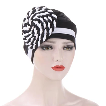 Muslimanski pletenic bonnet turban šal za ženske islamske notranje kape Arabski ovijte glavo, rute femme musulman turbante mujer