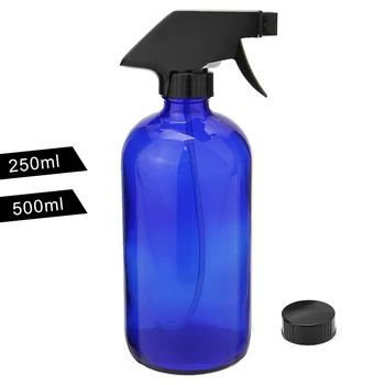 250 ml 500 ml Prazno Modrega Stekla Spray Steklenico Parfuma Aromaterapija Razpršilnik Odstranjevalec Ličila Kozmetični Čiščenje Vode Posoda za Steklenico