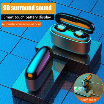 TWS Bluetooth V5.0 slušalke brezžične slušalke 3500mah LED Bluetooth 9D Hifi zmanjšanje hrupa polnjenje prostor nepremočljiva klic