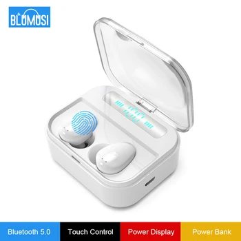 Brezžične Slušalke Slušalke Bluetooth 5.0 TWS Hifi Čepkov Moč Zaslon 1500 mAh Moči Banke Touch Kontrole Bas Slušalke