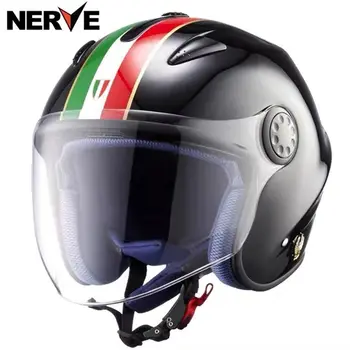 ŽIVČNE motoristična čelada 3/4 odprto obraz jet skuter polovico obraza, dvojno objektiv krmilo motocikla capacete casco