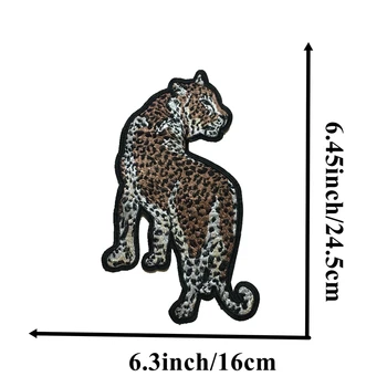 Nov Prihod Leopard Vezenega Obliži Šivanje za Vezenje Appliques Obliž za Oblačila DIY Dekoracijo Pribor za Šivanje DIY